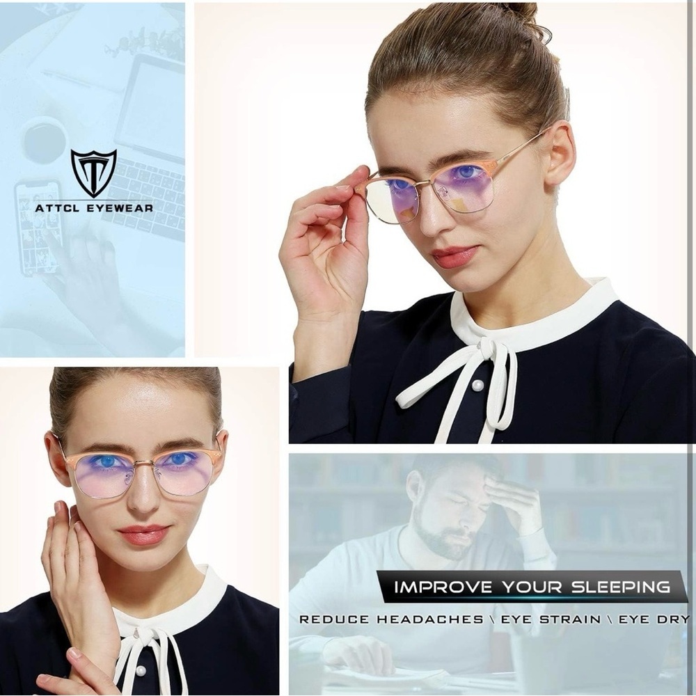 NEW!ATTCL Unisex Blue Light Blocking Eyeglasses Anti Blue Ray Computer Game